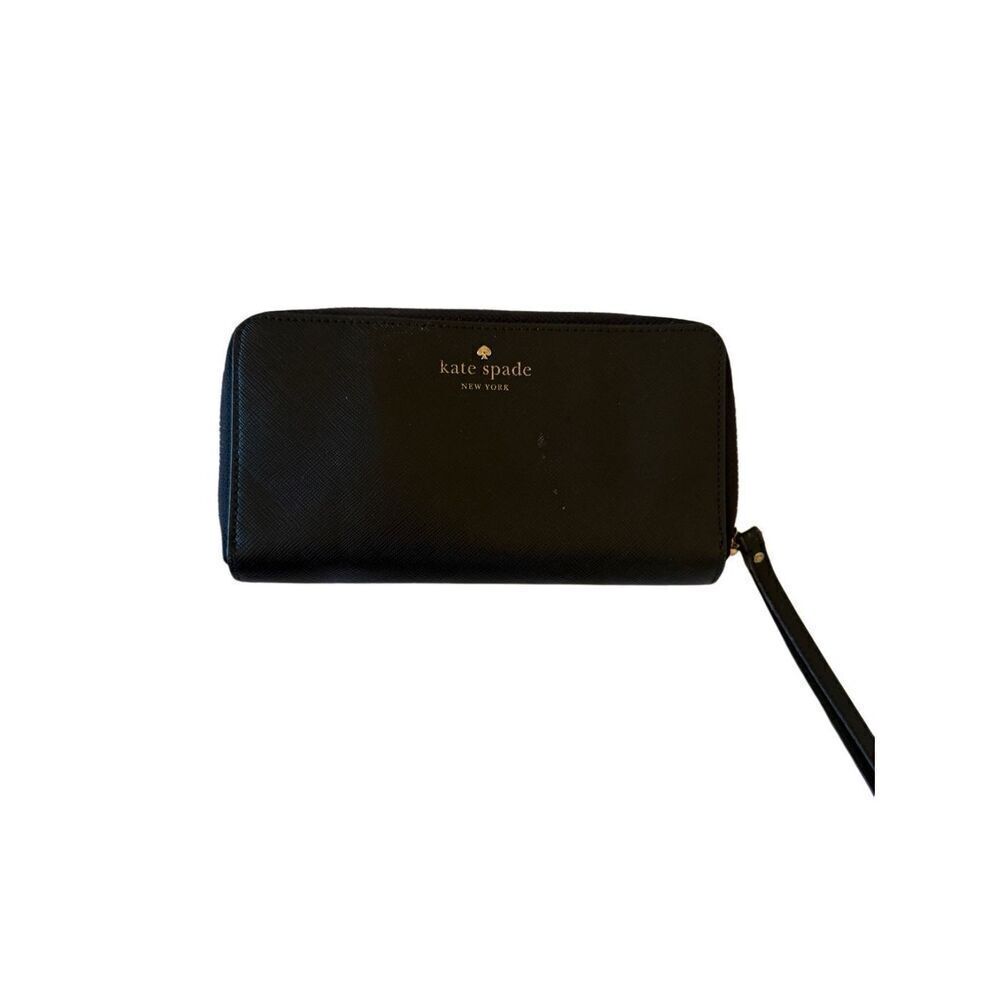 Kate Spade Womens Black Zip-Around Cardholders Wristlet Wallet